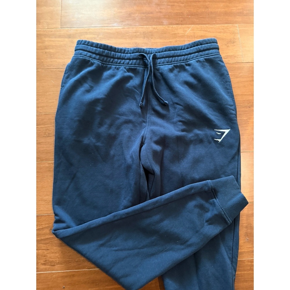 GYMSHARK Men's Studio Joggers‎ Sz Mwdium Blue Slim Fit Tapered - Picture 2 of 7